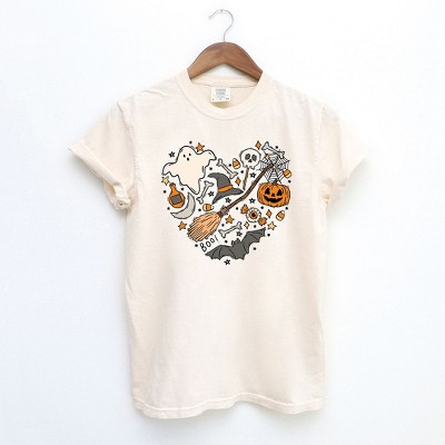 Simply Sage Market Women's Halloween Heart Short Sleeve Garment Dyed Tee