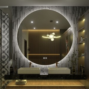 Apmir Super Bright Back LED Lighted Anti-Fog Round/Oval Wall Mirror with Tempered Glass & 3-Year Warranty - 1 of 4