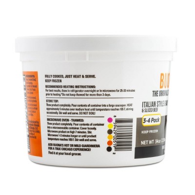 Buona USDA Choice All Natural Italian Beef Boneless Gravy Tub - Frozen - 34oz