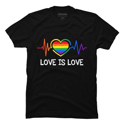 Design By Humans Love Is Love Pride Heartbeat By Teegiver T-shirt ...