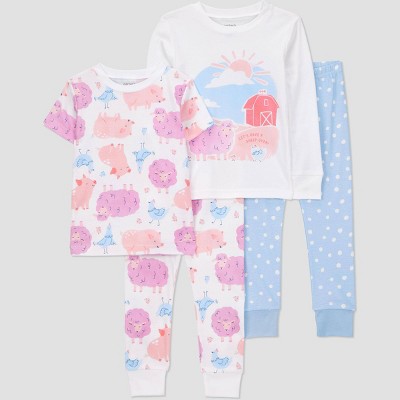Carter's Just One You® Toddler Girls' 4pc Cotton Pajama Set