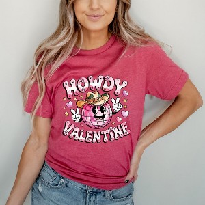 Simply Sage Market Women's Howdy Valentine Disco Ball Short Sleeve Graphic Tee - 1 of 4