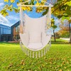 Hammock Chair Hanging Rope Swing Indoor Outdoor Hammock Swing Chair, Boho Hanging Chair Bedroom Patio - 2 of 4