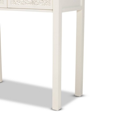 Lambert Classic White Firwood 2-Drawer Console Table