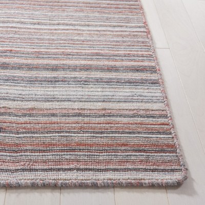 Handmade Red and Grey Synthetic Flat Woven Area Rug, 5' x 8'