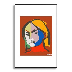 Marin Vaan Zaal Helene in Red Modern Female Metal Framed Art Print - Deny Designs - 1 of 4