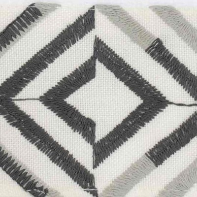 White Cotton Hand Towel with Geometric Embroidery