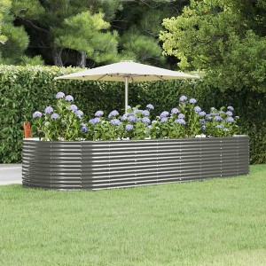 vidaXL Garden Raised Bed PP Anthracite 16.9"x16.9"x13.8" - 1 of 4