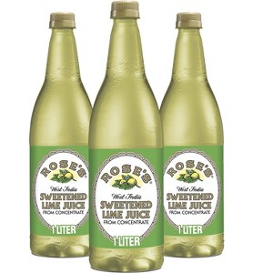 Rose’s Sweetened Lime Juice 3 Pack 1 Liter Bottle, | Perfect for Cocktails, Beverages, and Mixers - 1 of 4