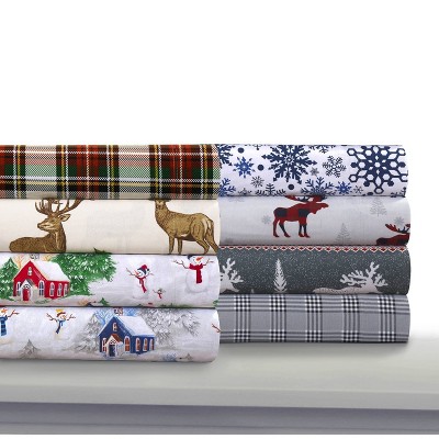 Tribeca Living Printed Cotton Flannel Extra Deep Pocket Sheet Set, 4 of 5