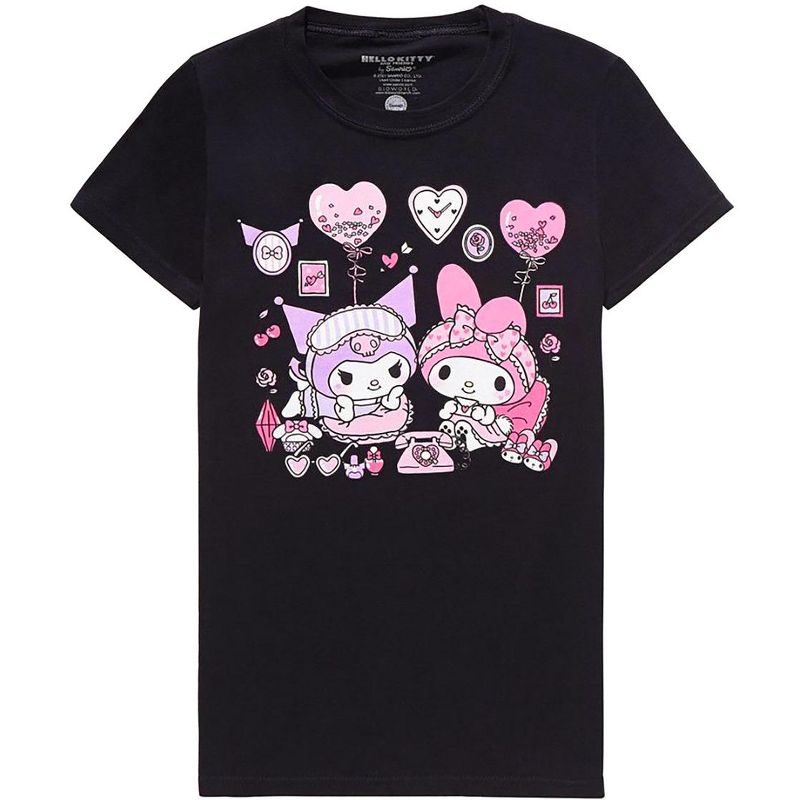 Women's Hello Kitty and Friends My Melody and Kuromi Slumber Party T-Shirt Adult, 1 of 5