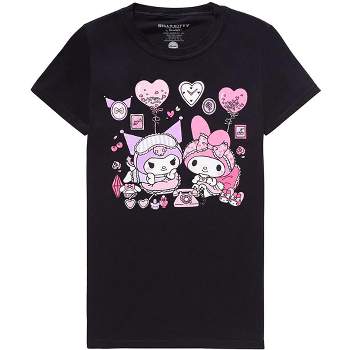 Women's Hello Kitty and Friends My Melody and Kuromi Slumber Party T-Shirt Adult