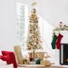 Best Choice Products Pre-Lit Snow Flocked Pencil Alpine Christmas Tree Holiday Decoration w/ LED Lights, Stand - 2 of 4