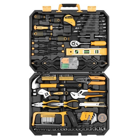 DEKO DKMT168 All In One Household Auto Repair Socket Wrench Combination Mixed Multi Tool Kit with Plastic Toolbox Storage Case, 168 Piece - image 1 of 4