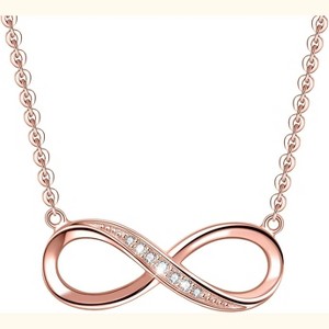 Infinity Pendant Necklace for Women, 925 Sterling Silver Love Heart Necklace - 1 of 4