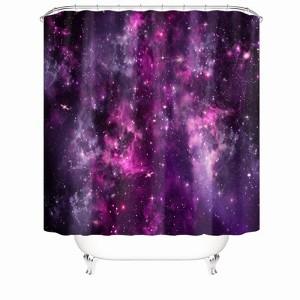 Purple Starry Sky Space Shower Curtains for Bathroom Waterproof Fabric Bath Curtain Durable Soft Stylish Bathroom Decor 72x72 Inch - 1 of 1