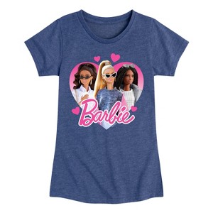 Girls' - Barbie - Valentine's Day Fitted Short Sleeve Graphic T-Shirt - 1 of 3