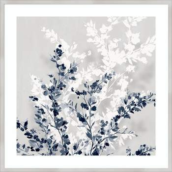 TNBL302  Bloom Soft Gray Metallic Floral Sketch Commercial Vinyl