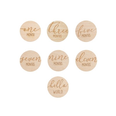 Pearhead Pregnancy Journey Milestone Markers, Wooden Weekly Milestone  Discs, Pregnancy Announcement and Baby Arrival Double Sided Photo Prop  Cards 