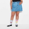 Pride Adult Mid-Rise Festival Rainbow Embroidered Jean Skirt - Light Wash - 2 of 3