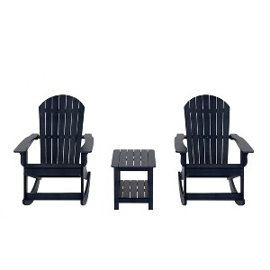 WestinTrends 3-Piece Outdoor Patio Adirondack Rocking Chair with Side Table Set - 1 of 3