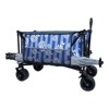 VisioGear Folding Wagon Cart with Bonus Picnic Mat, Drink Holders, and Side Pocket for Camping, Sports, Blue Vertical Print, 37.4"*23.03"*38.98" - 4 of 4