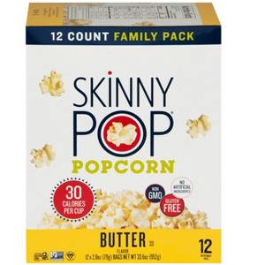 SKINNYPOP Microwavable Popcorn Family Pack - Butter, 12 ct (Pack of 2) - 1 of 3
