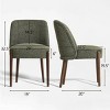 Mid Century Modern Linen Dining Room Chair Upholstered Dining Chair​ Set of 2,Solid Wood Dining Chair with Beech Legs for Kitchen-Tanpinhause - 3 of 4