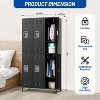 Metal Lockers for Employees 6 Doors, Office and Industrial Storage Cabinet, Suitable for Home, Office, Gym, School - 3 of 4