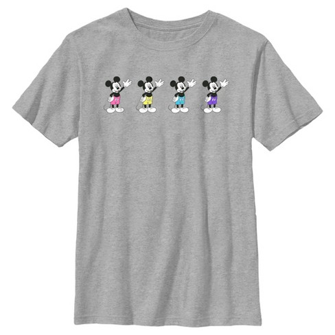 Disney Mickey Mouse Classic Distressed Standing T-Shirt (Grey Heather, X-Large)