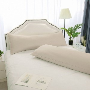 PiccoCasa Soft Microfiber 90 Gsm Polyester Solid Long Body Pillowcases 2 Pcs - 1 of 4