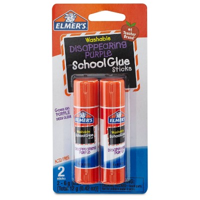 Elmer's 2pk Washable School Glue Sticks - Disappearing Purple