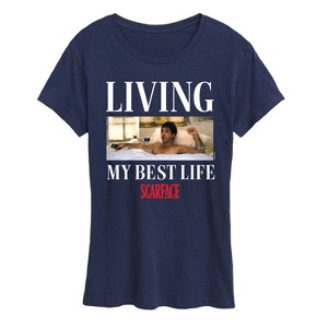 Women's - Scarface - Living My Best Life Short Sleeve Graphic T-Shirt - 1 of 4