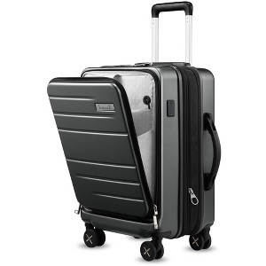 LUGGEX Carry On Luggage 22x14x9 Airline Approved, Expandable Polycarbonate Suitcase, Carry On 20 Inch, Charcoal Metallic - 1 of 4