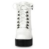 BLISSFUL STEP Women's Zip Chunky Heel Platform Ankle Combat Boots - 3 of 4