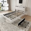 Kumasinova Full/Queen Bed Frame with Headboard,Platform Bed with Charging Station(&LED Lights),Full/Queen Size Bed Frame with Storage Shelf,Noise-Free - 2 of 4