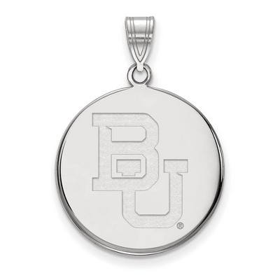 Black Bow Jewelry 14k White Gold Baylor Bears NCAA Large Pendant