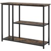 NicBex Narrow Console Table,Stylish Minimalist Entryway Table with 2 Open Bottom Storage Shelves,Modern Couch Table for Living Room,Brown - 4 of 4