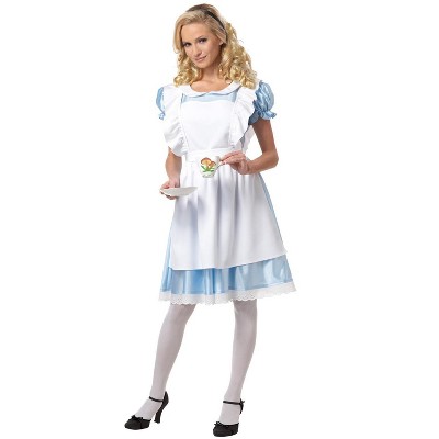  Fun Costumes Alice in Wonderland Kids Deluxe Alice Dress Girls,  Pretty Blue & White Alice Dress Halloween Costume