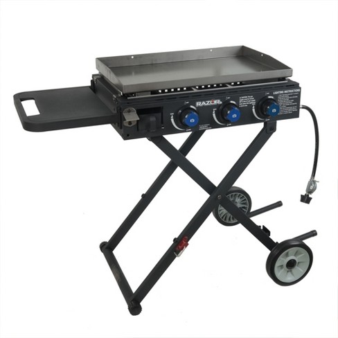3-Burner Gas Grill and Griddle Combo Small Flat Top Grill Outdoor