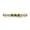 Black Bow Jewelry 2mm 14k Yellow Gold Created Emerald & .08 Ctw Diamond Stackable Band - 4 of 4