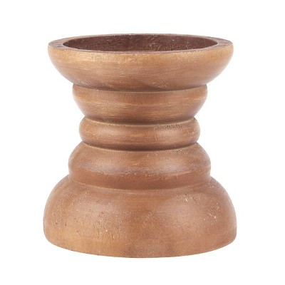 3.86" Candle Stick Holder Brown - Stonebriar Collection