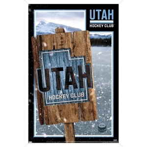 Trends International NHL Utah Hockey Club - Logo 24 Framed Wall Poster Prints - 1 of 4