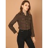 INSPIRE CHIC Women's Casual Faux Suede Notched Collar Button Up Cropped Jacket with Pockets - 4 of 4