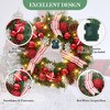 24 Inch Christmas Wreath, Artificial Christmas Wreath for Front Door with Led Lights, Ball Ornaments, Snowflakes and Pinecones for Holiday Party - 2 of 4