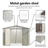 10x8 FT Outdoor Metal Garden Shed,Large Backyard Storage Shed with Hinge Door and Foundation,Metal Tool Shed with 4 Ventilations-Coolbibila - 3 of 4