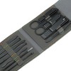 Unique Bargains Stainless Steel Pedicure Nail Clippers Scissors Tool Set for Men Women Black with Gray PU Leather 12 Pcs - 3 of 3