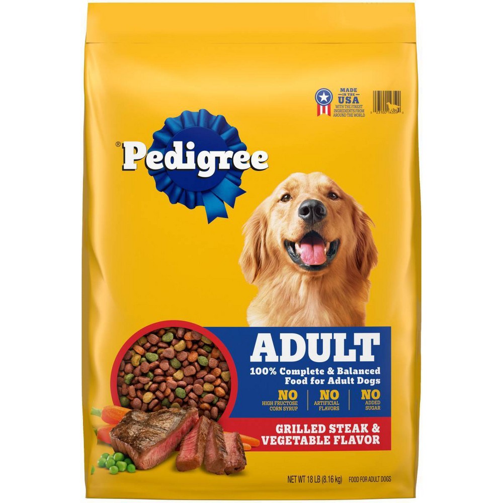 Photos - Dog Food Pedigree Grilled Steak and Vegetable Flavor Adult Dry  - 18lbs 