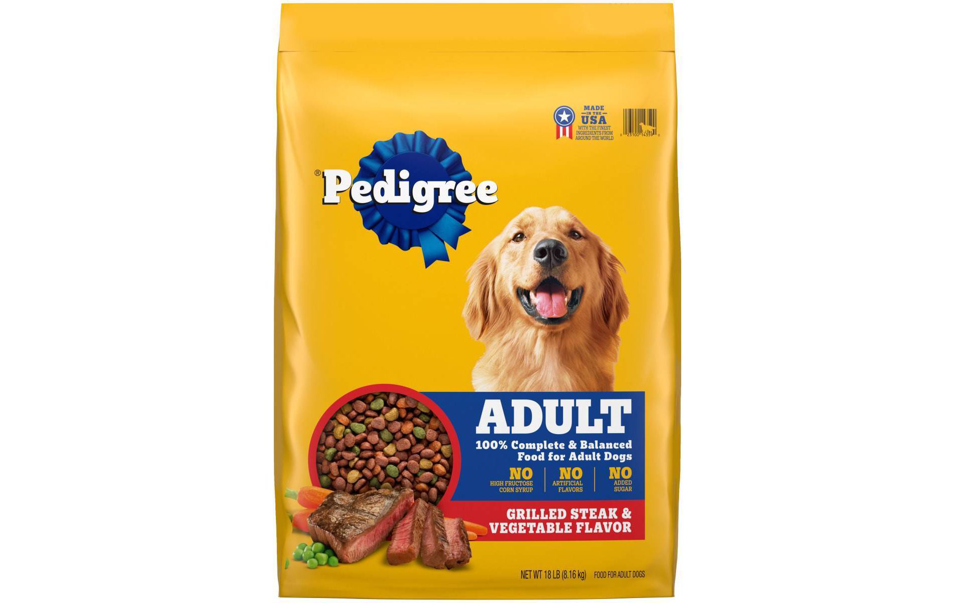 Pedigree Grilled Steak and Vegetable Flavor Adult Dry Dog Food - 18lbs