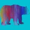 Adult Design By Humans Melting Rainbow Watercolor Bear By Maryedenoa T-Shirt - 2 of 2